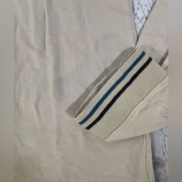 Ted Baker London Dressed to Chill Gray Navy Trim Minimalist Long Sleeve Tshirt M - Picture 8 of 11